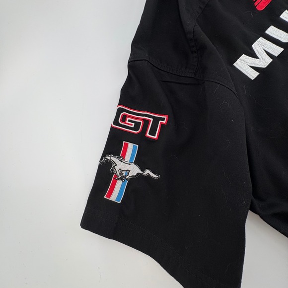 JH Designs Black Ford Mustang 40th Anniversary GT Turbo Short Slv Work Shirt L - Picture 4 of 6